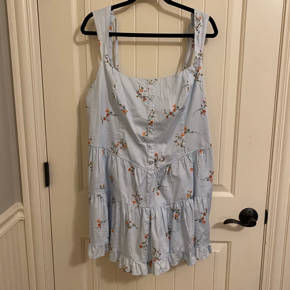Blue floral romper